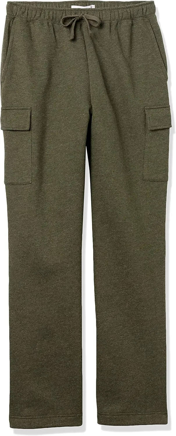 Amazon Essentials Men's Cargo Fleece Sweatpant with Open Hem