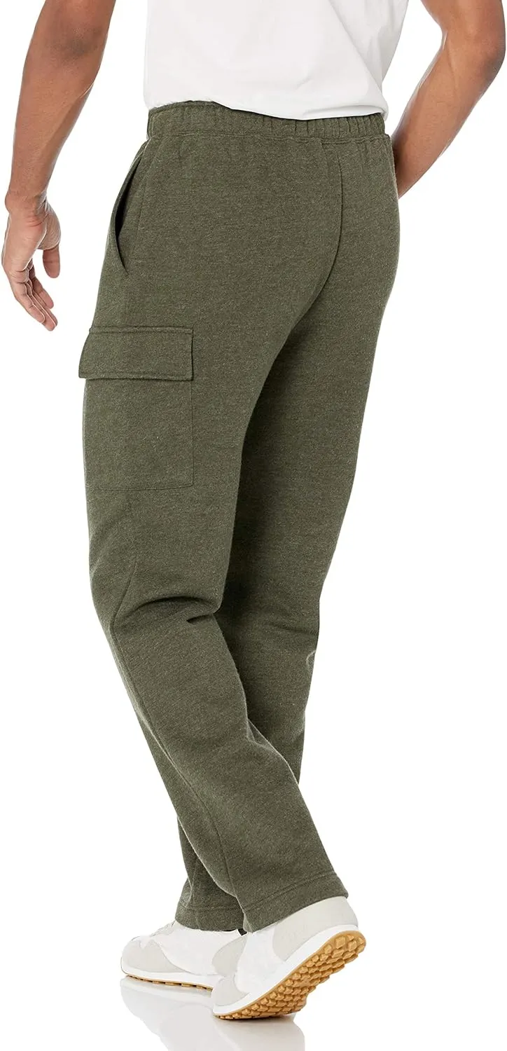 Amazon Essentials Men's Cargo Fleece Sweatpant with Open Hem