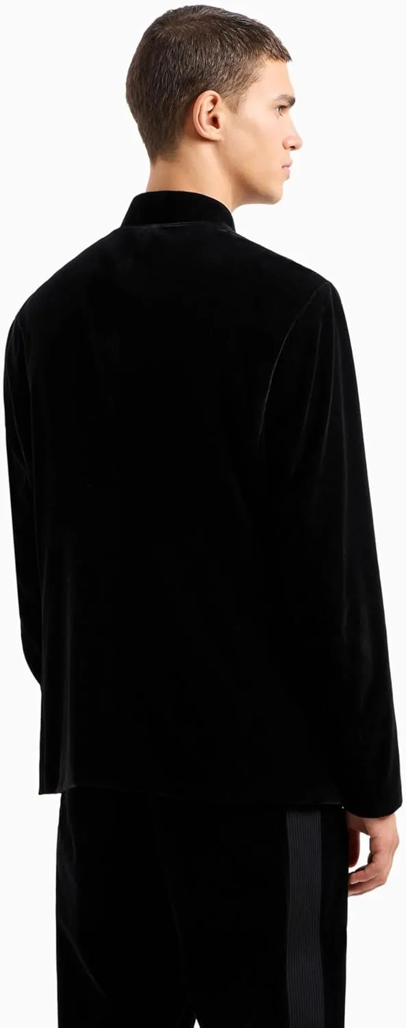 Armani Exchange Men's Big & Tall Velvet Button Up Blazer Jacket