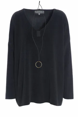 BLOUSE V-NECK - 1336 - SOFT BLACK