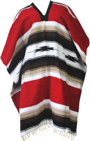 Del Mex Mexican Diamond Woven Eastwood Poncho