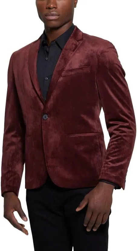 GUESS Men's Fulham Velvet Blazer