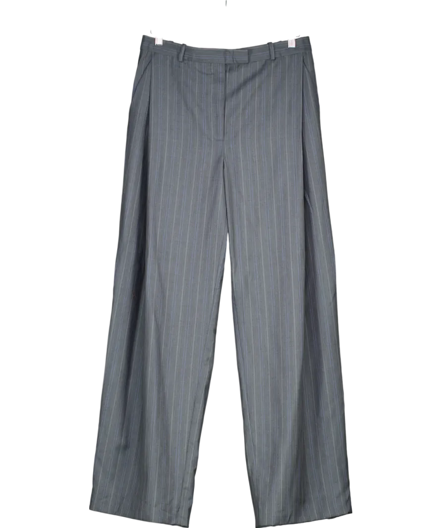 H&M Grey Studio Wool Pinstripe Trousers UK S