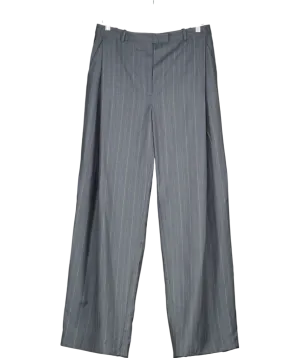 H&M Grey Studio Wool Pinstripe Trousers UK S