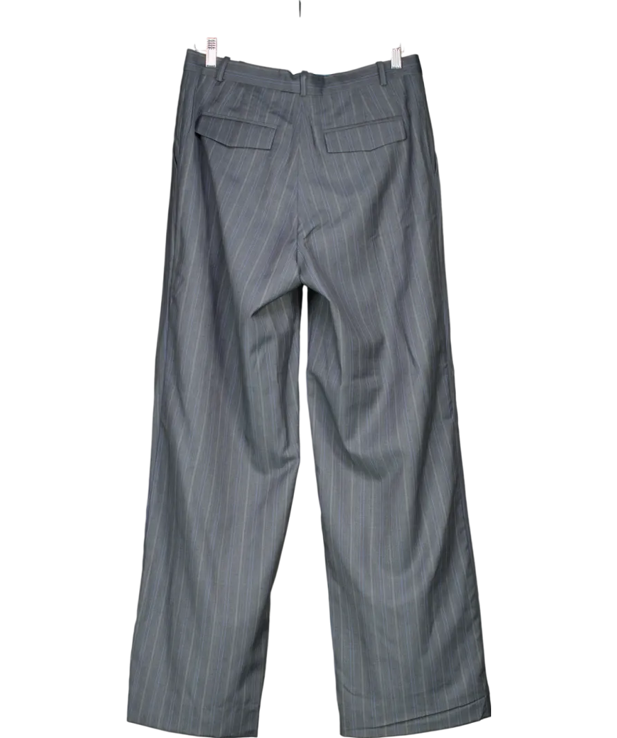 H&M Grey Studio Wool Pinstripe Trousers UK S