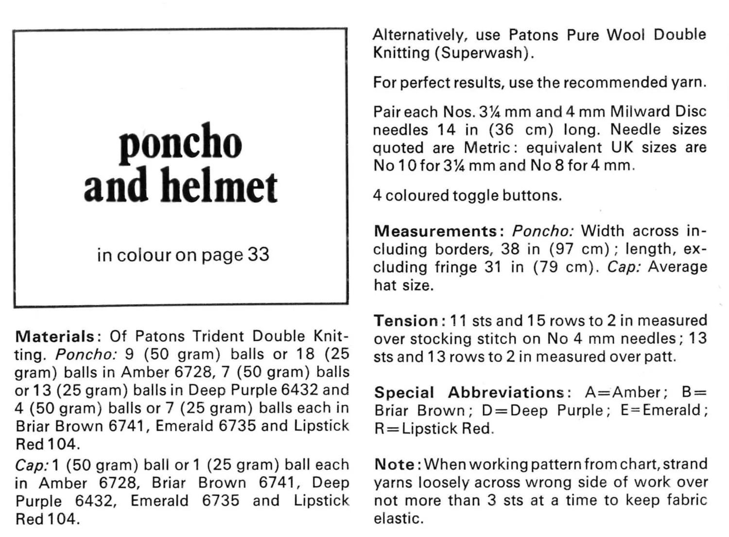 Knitted Ladies Poncho Pattern, Fringed Peruvian Style Ladies Poncho and Hat, Instant Download