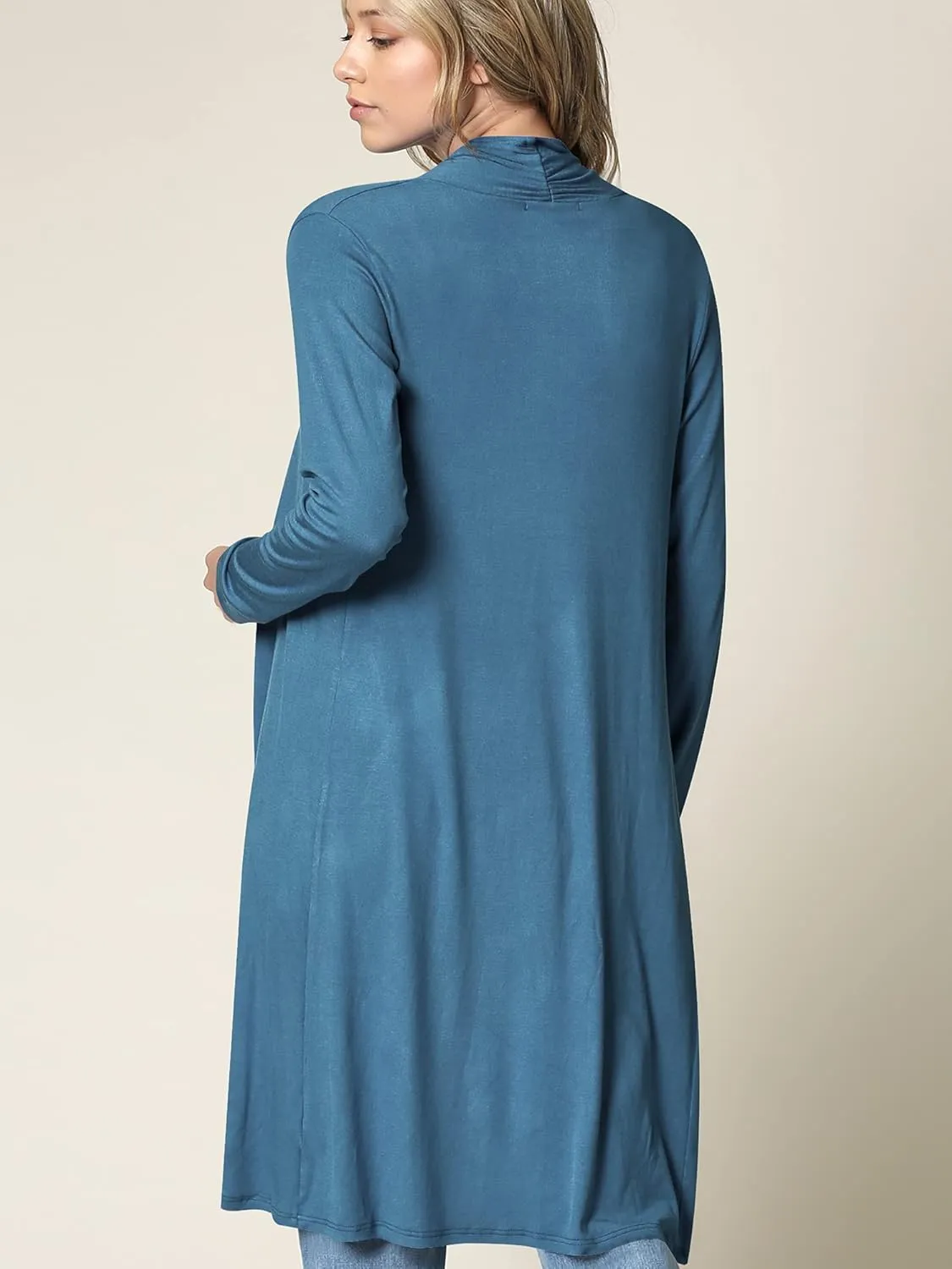 Lock and Love Women's Long Cardigan  Fall Casual Draped Open Front Lightweight Duster with Long Sleeves