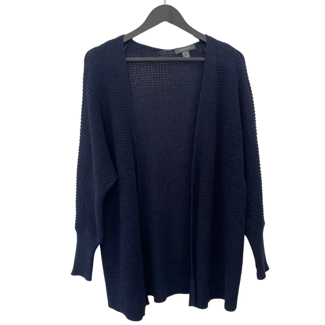 Longline Knitted Cardigan Navy SIZE S