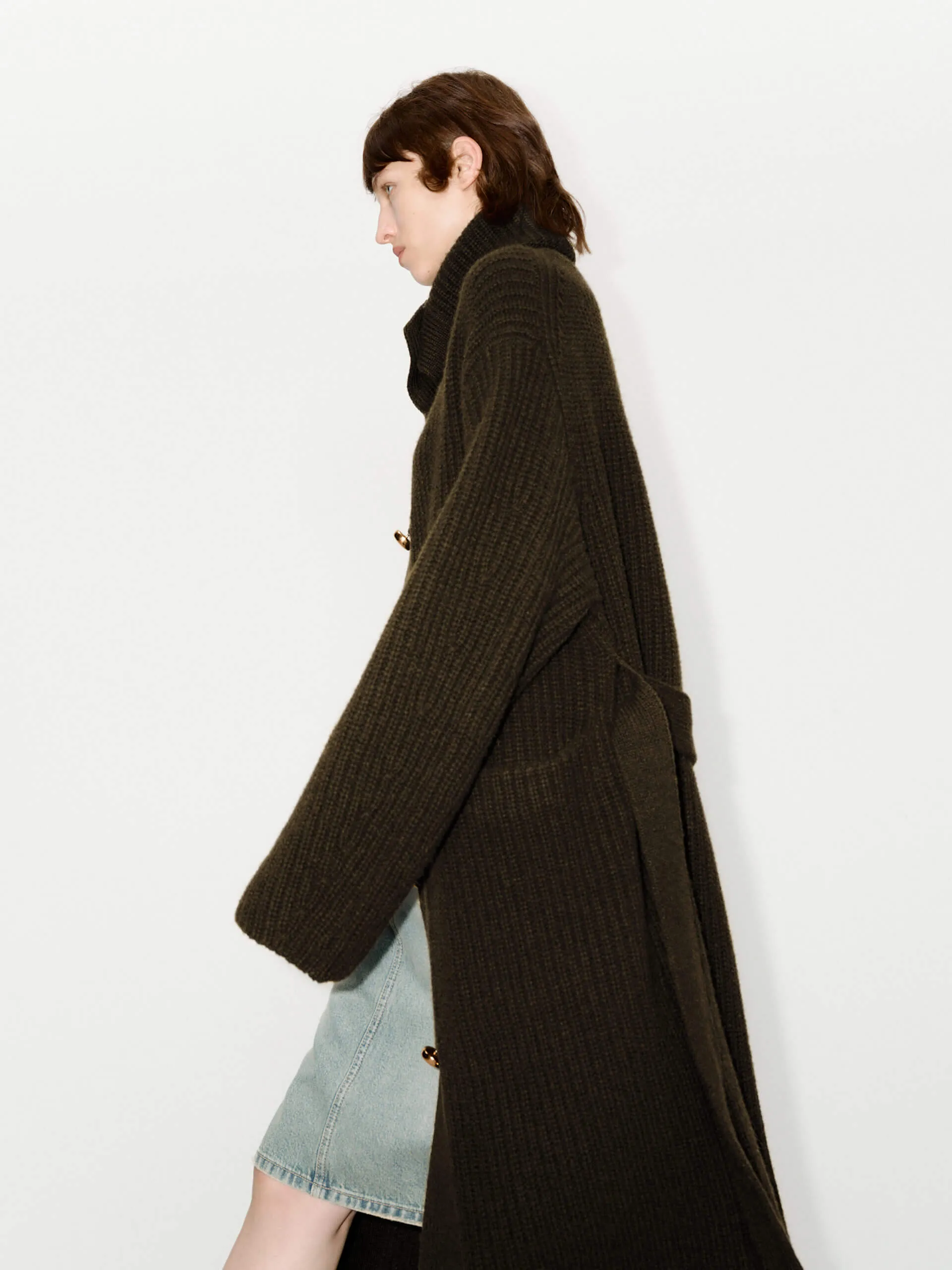 Metal Button Long Cardigan