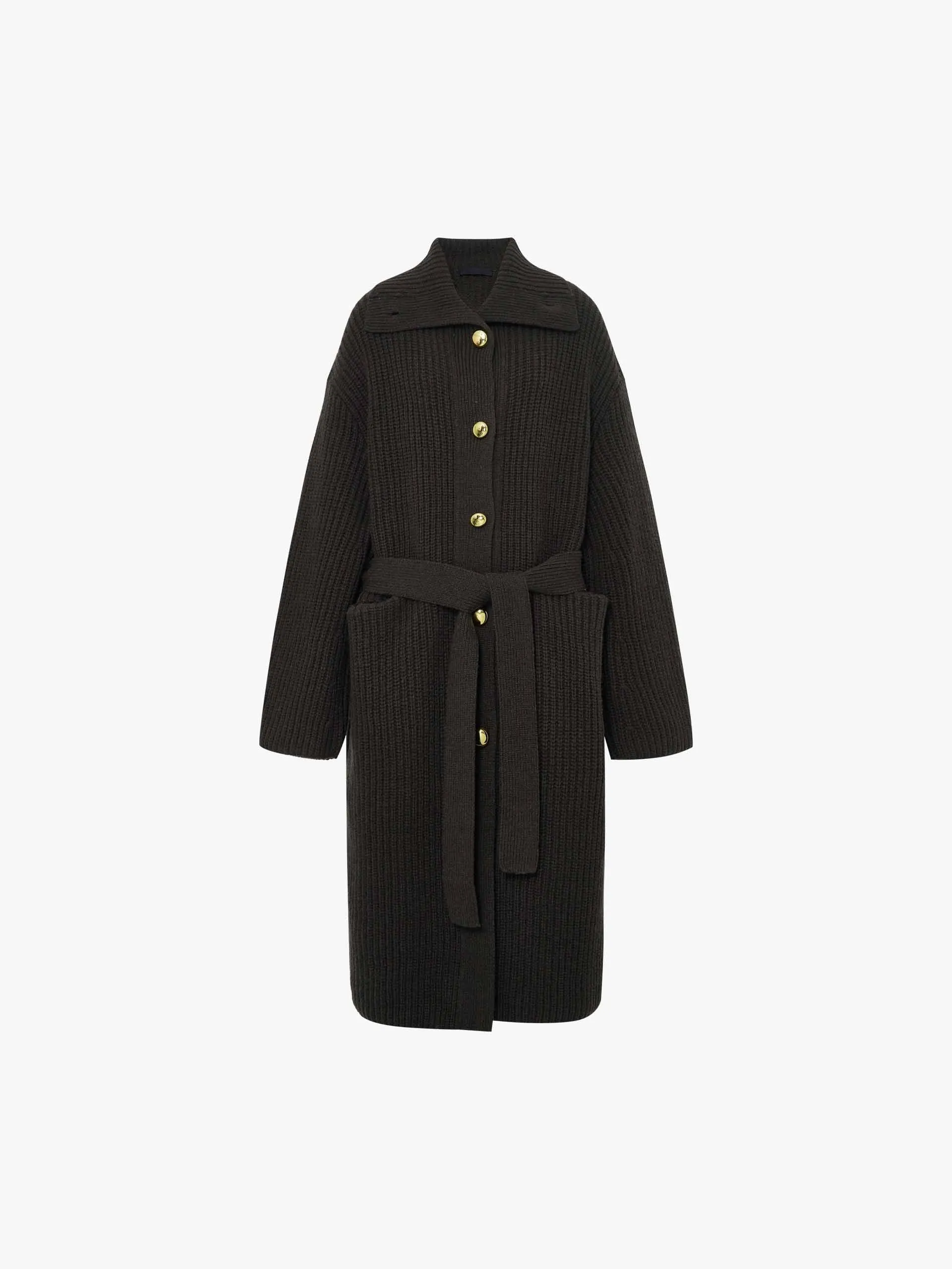 Metal Button Long Cardigan
