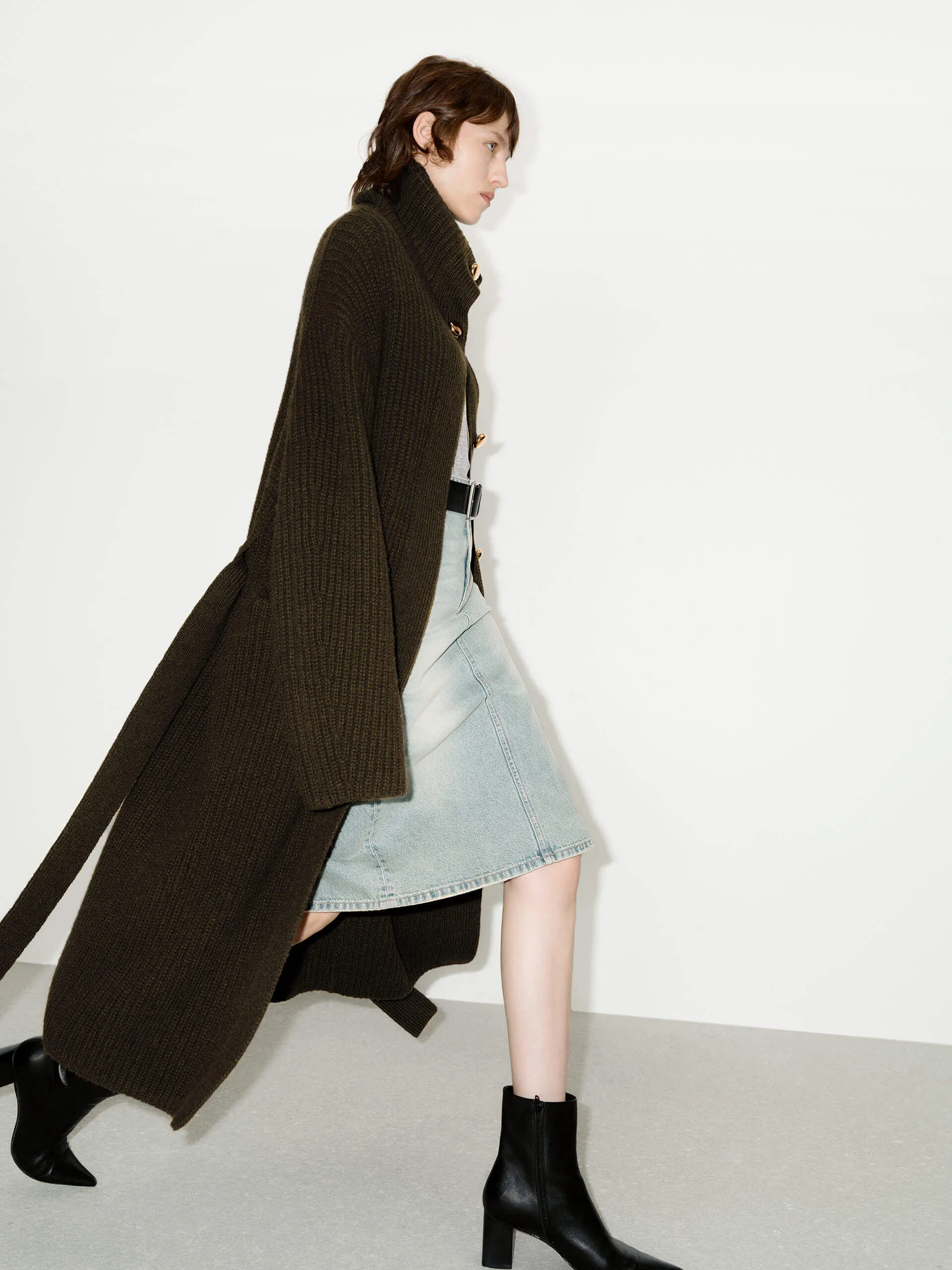 Metal Button Long Cardigan