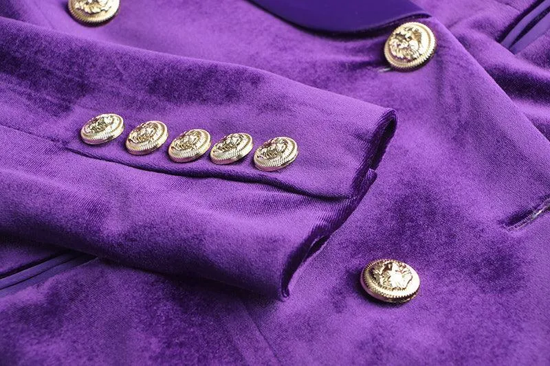 Shawl Collar Velvet Women Blazer Dress