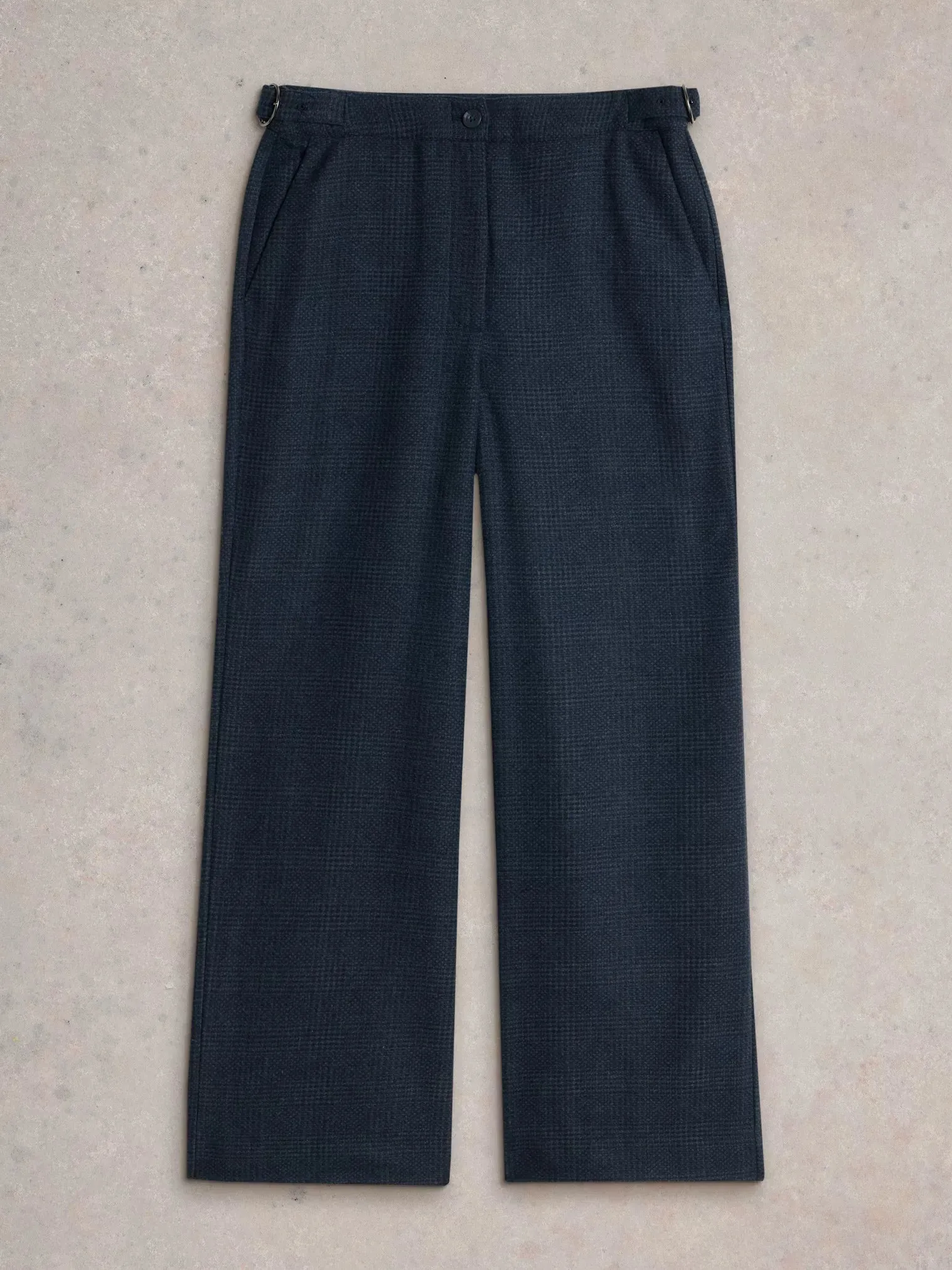 Una Tweedy Wide Leg Trouser in Blue  by WhiteStuff