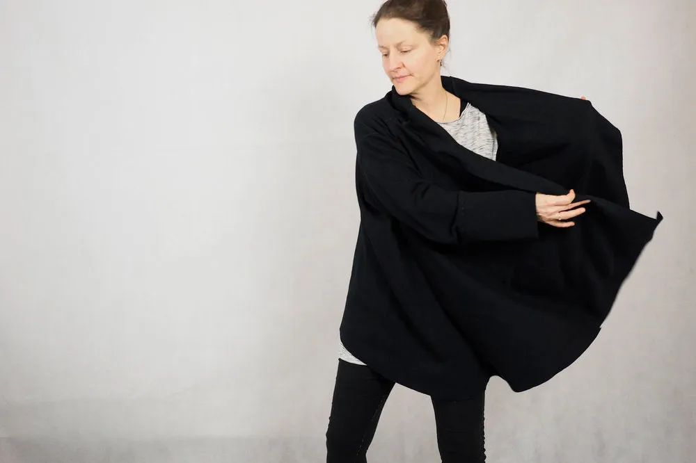 Wrap shawl cardigan black