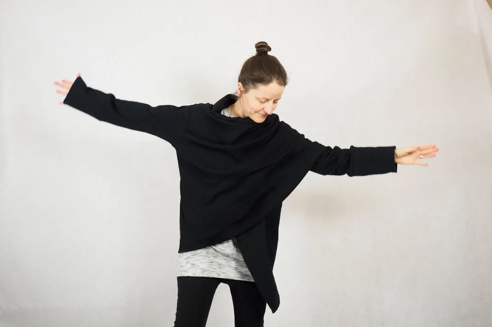 Wrap shawl cardigan black